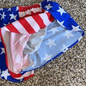 BOA Women’s American Flag Running Shorts . Perfect for running and very cute .